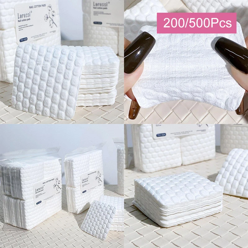 200/500 Stück Nagel-Wattepad, Nagellackentferner, Gel, saubere Maniküre, Servietten, fusselfreie Tücher, Baumwollreiniger, Papierpads, Lack-Werkzeug