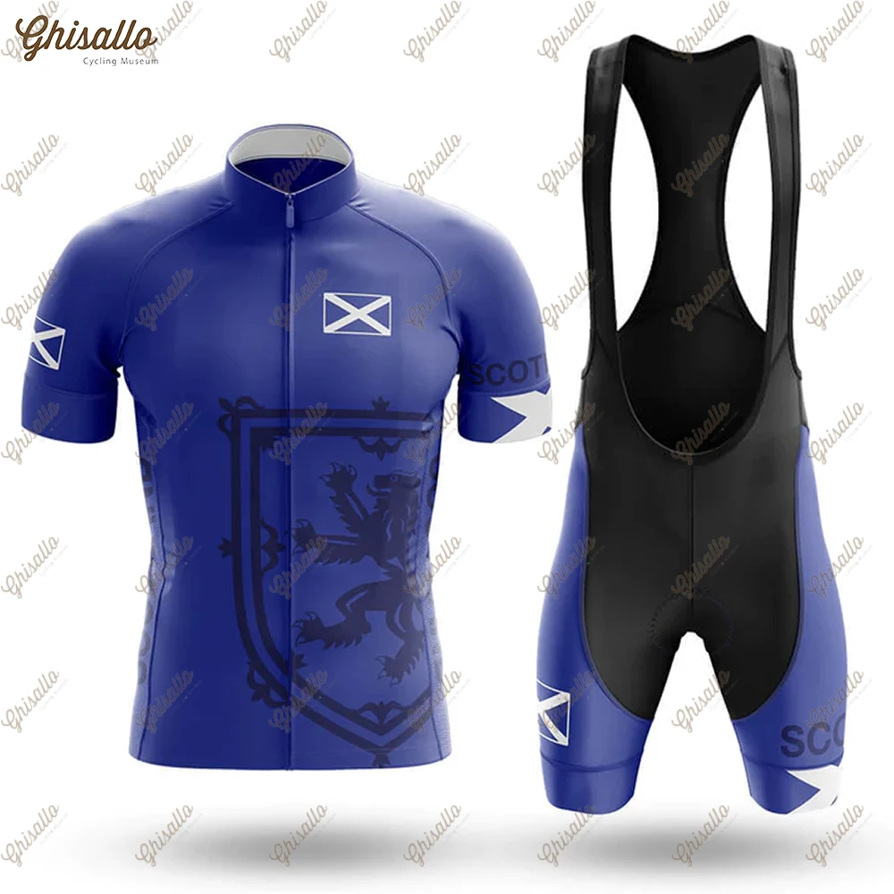 SCOTLAND-Quick Dry Cycling Jersey Set for Men, Road Bike Equipment, Cycling Shirt, Clothing, Shorts, Downhill, Aerobic Clothes