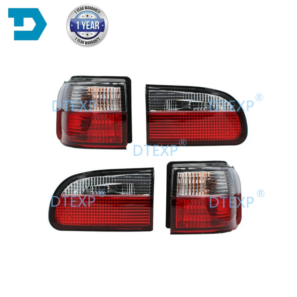 4 Pieces Kit Full Set Tail Light For L400 Warning Lamp For Delica Van Tail Lamps With Bulbs Rear PD8W Warning Lights PE8W