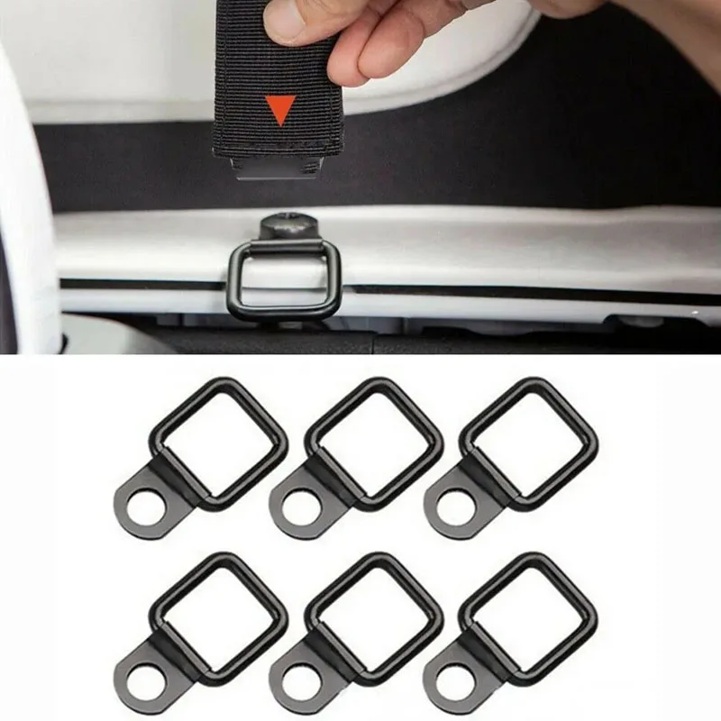 6Pcs D-Shaped Hook Anchor Ring Heavy-Duty Fixed Point Anchor Tools Suitable For Jeep Wrangler Off-road Pull Ring Car Accessories