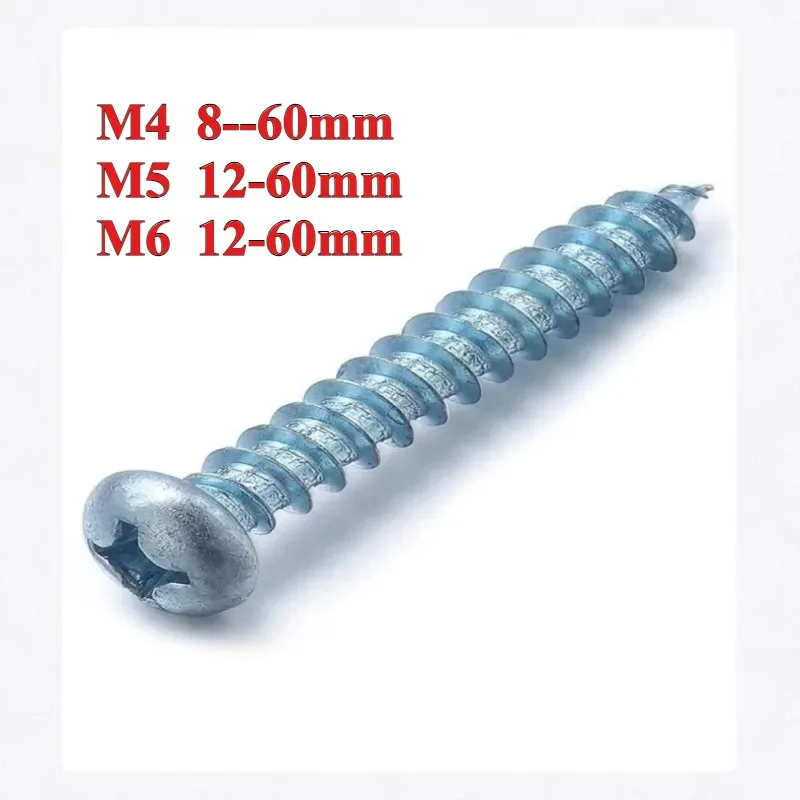 

304 Stainless Steel Self Tapping Screws M4 M5 M6 Cross Round Pan Head Wood Screws Kit for DIYFurniture Fasteners Hardware
