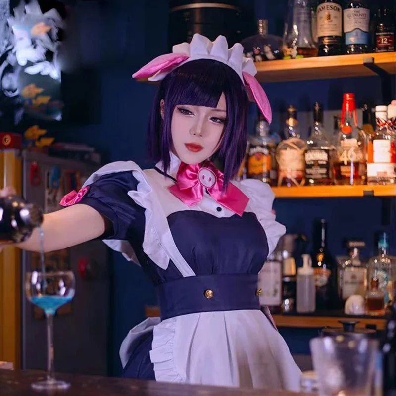 Anime Akiba Maid War Cosplay Costume parrucca waira Nagomi/Mannen Ranko cameriera vestito copricapo Ton Tokoton Yumechi Shiipon