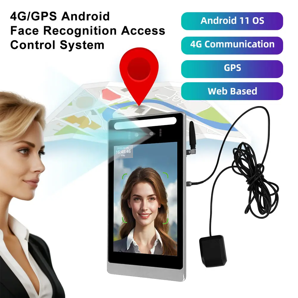 Good 8 Inch Android 11 Face Recognition Biometric Access Control System with 4G GPS Touch Screen