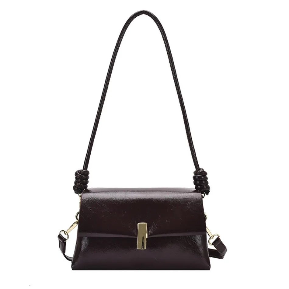 

Французская сумка подмышки для пожилых людей, женская сумка 2026, новая сумка через плечо на одно плечо, модные бордовые маленькие квадратные сумки