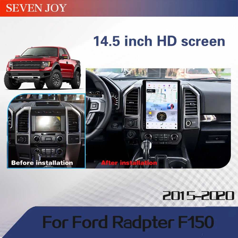 14.5 Inch Android 128G For Ford F150 F250 F350 2015-2020 Tesla Style Car GPS Navigation Multimedia Player Radio Tape Headunit HD