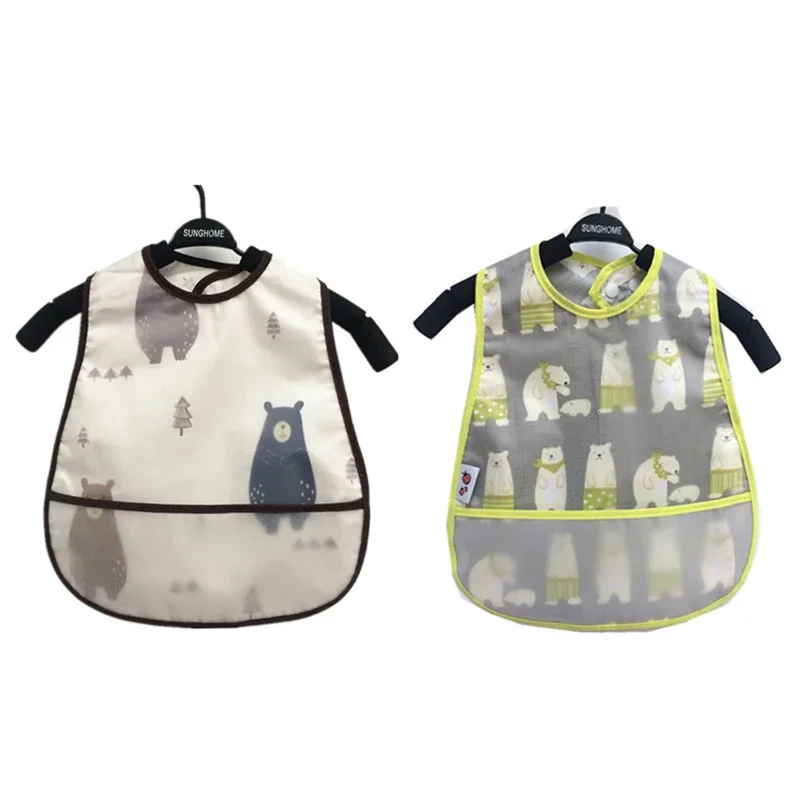 Baby Bibs EVA Waterproof Lunch Bibs Cartoon Fruits Printing Infants Bibs Boys Girls Feeding Burp Cloths Bibs Apron Clothing