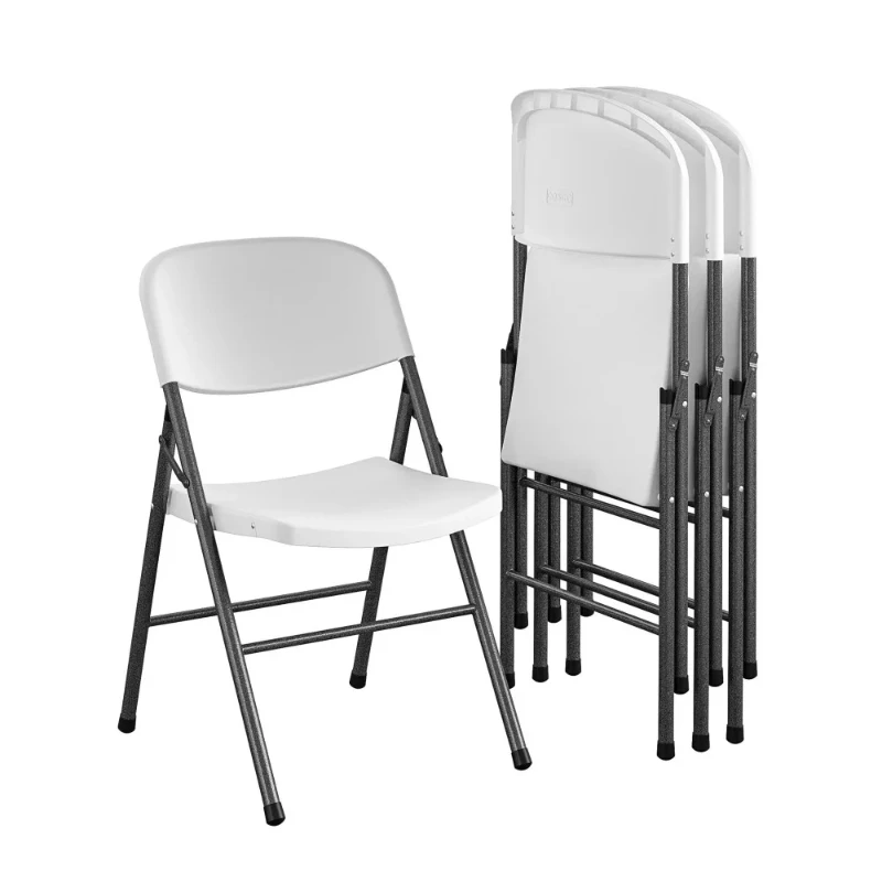 

Premium Resin Folding Chair, 4-Pack, White，Conference chair