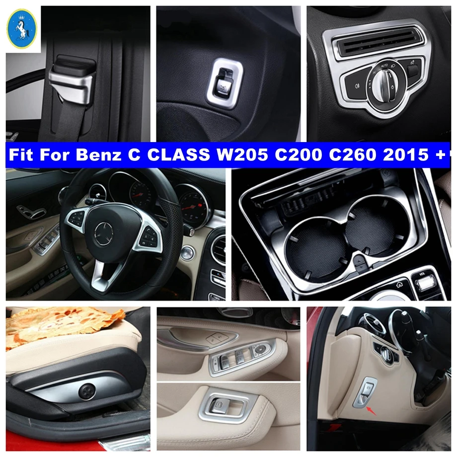 

Lift Button / Water Cup Holder / Lights Control Panel Cover Trim Accessorie For Mercedes-Benz C CLASS W205 C200 C260 2015 - 2021