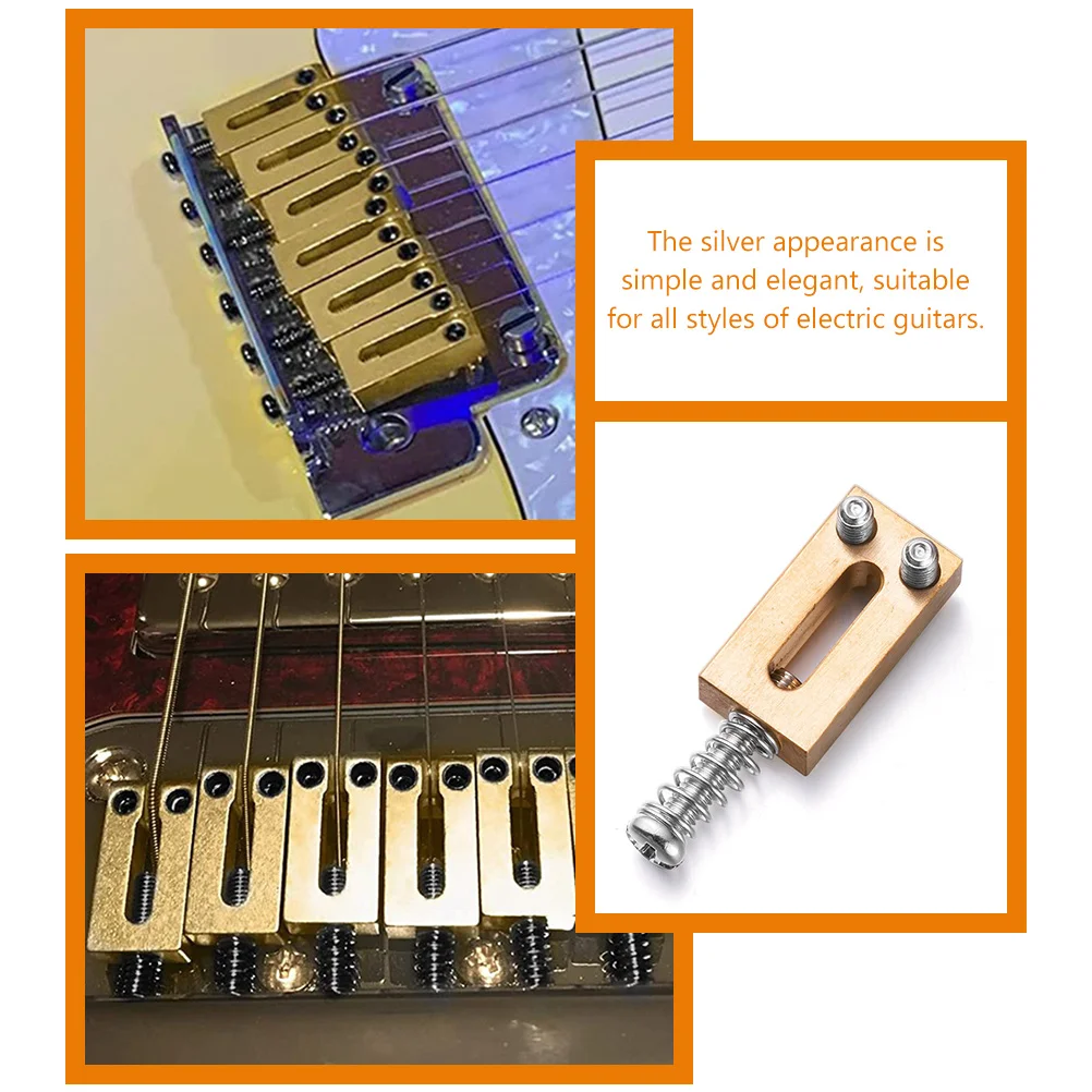

6 Pcs Electric Guitar Bridge Bridges and Saddles Tremolo Copper Accessories Vibrato Tailpiece