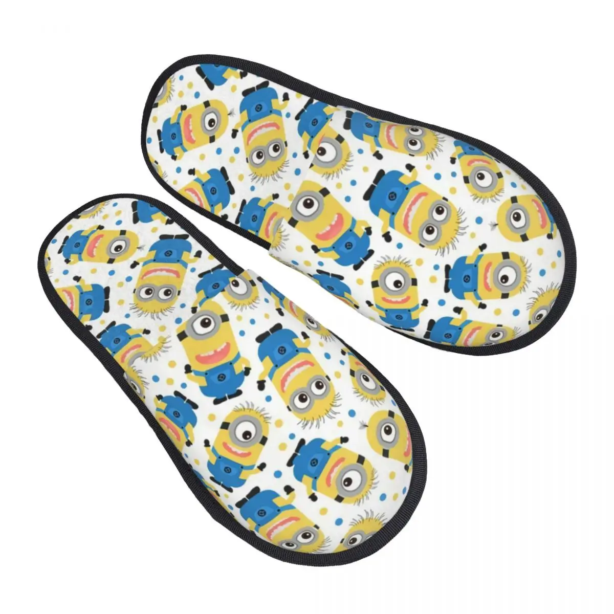 Custom Minions Collage Manga House Slippers Women Comfy Memory Foam Slip On Bedroom Slipper Shoes