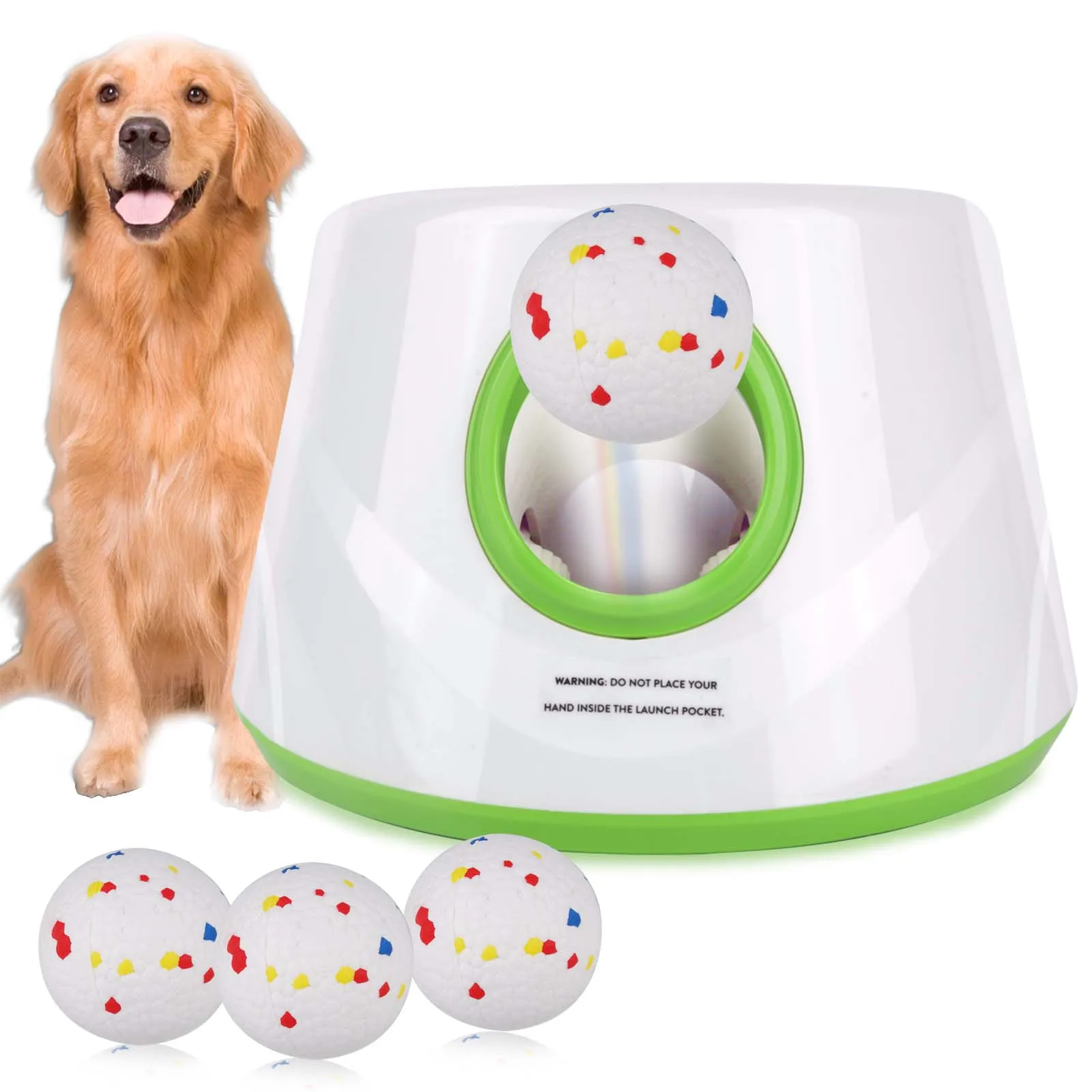 Lanceur de balles vert pour chien