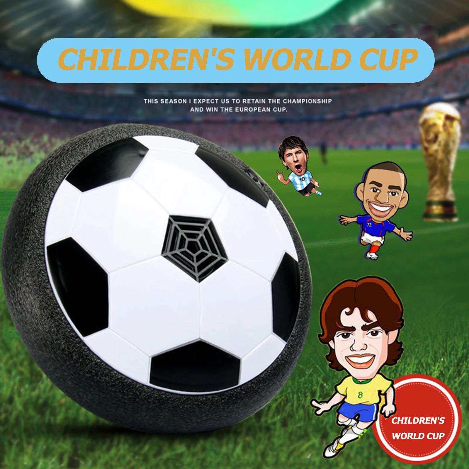 Levitate Soccer Ball Air Cushion Plastic with LED Light Hover Soccer Ball Toys Safety Battery Powered for Children Birthday Gift