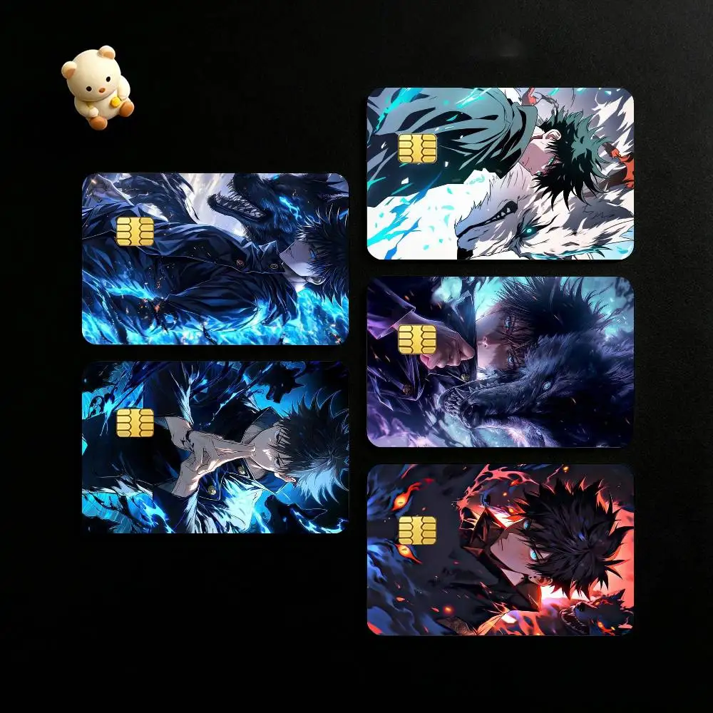 Hot Anime Character Megumi Fushiguro-o Credit Card HD Stickers Small Chip Waterproof Sticker Game Card Decal Gift