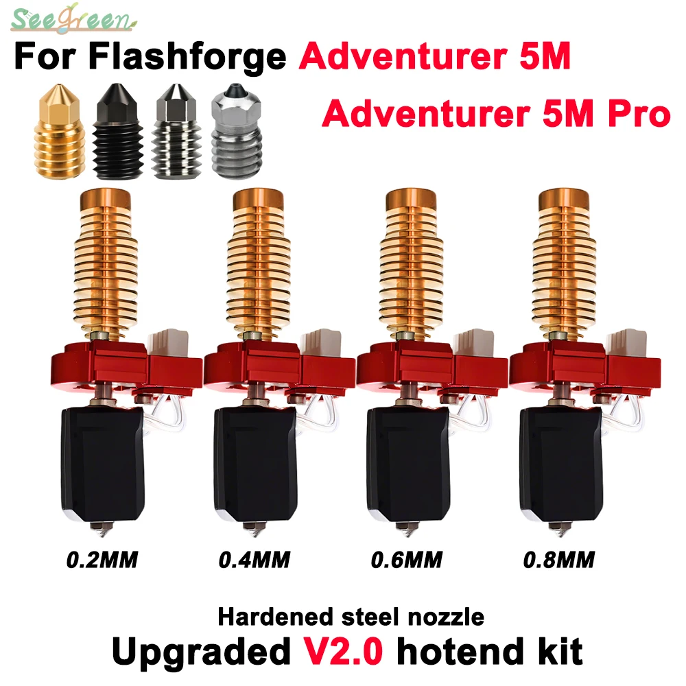 

Модернизированный хотэнд для Flashforge Adventurer AD5M / 5M Pro, сменные сопла для хотэнда Flashforge Adventurer 5M Pro
