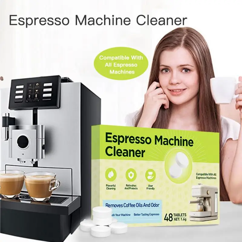 16/48pcs Coffee Machine Cleaning Tablet Effervescent Tablet Descaling Agent Cleaning All-Purpose Cleaner Kitchen Accessories