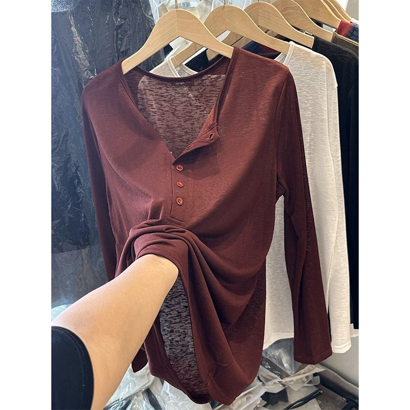 

plus Size 300 Pou Women's T-irt round Ne Long Sve Basic Layering irt Autumn Faionable Casual Loose Fit Top