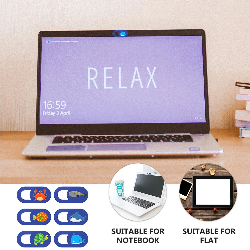 

6 Pcs Lens Cover Adhesive Privacy Protector Laptop Phone Webcam Slide Cover ABS Material Durability