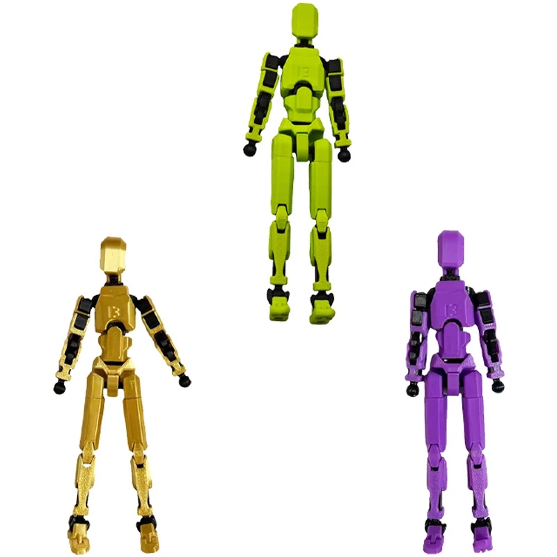 Multi-Jointed Movable Robot 3D Printed Mannequin Dummy Action Figures Game Kid Adult Decompression Tools Easy Install ,Green