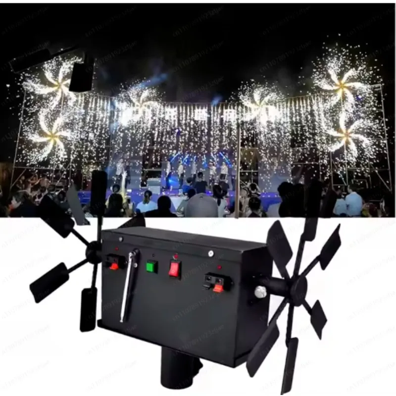 Electronic Spark Fountain Machine with Double Windmill, Rotating Symmetrical Stage Effect for KTV Disco