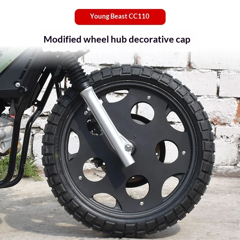 【Premium】For Honda Cub Beast CC110 modified hollow wheel hub covers front and rear rims stainless steel closed disc decorative c