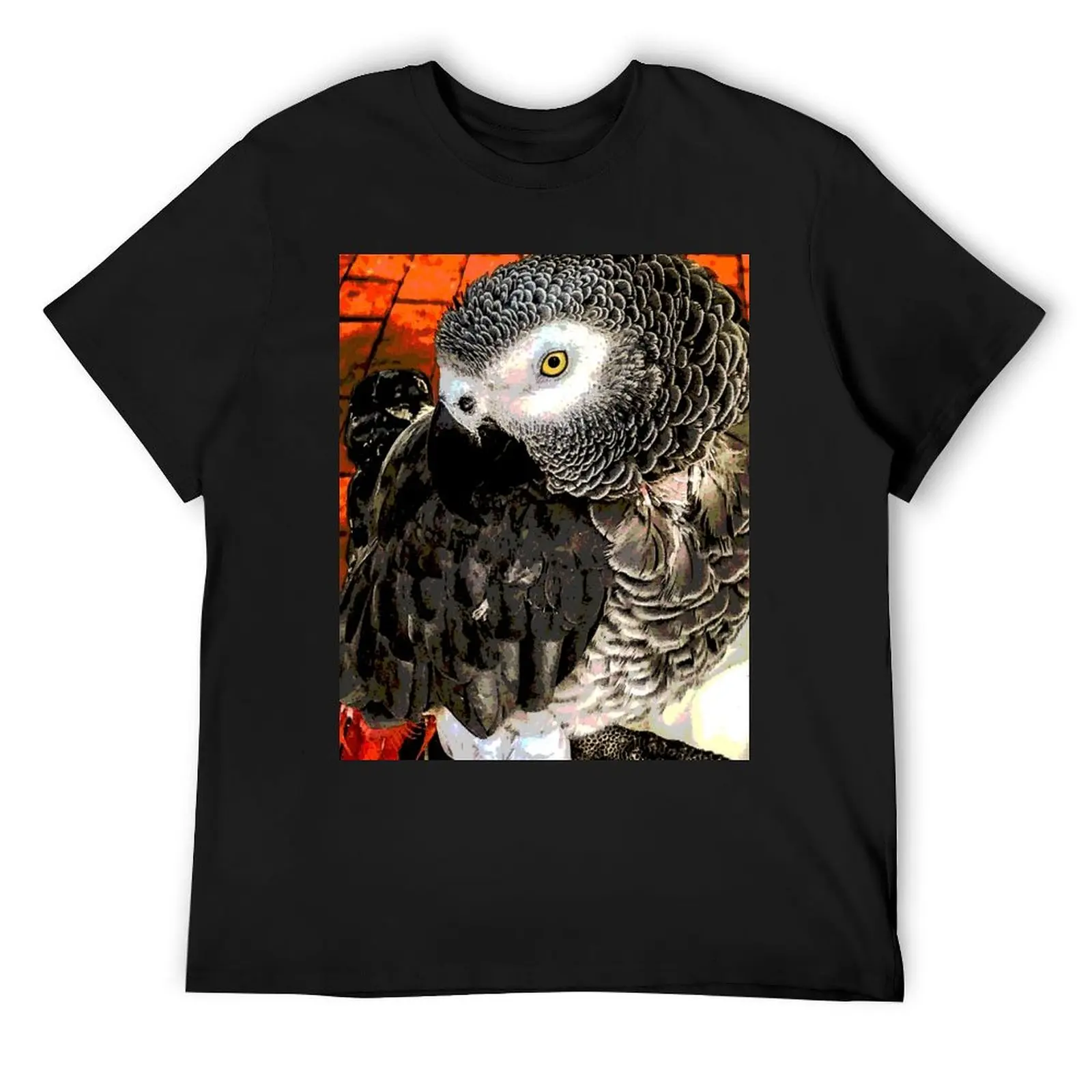 Phinias the African Parrot Visiting the Mesilla, New Mexico Plaza T-Shirt graphics plain black t shirts men