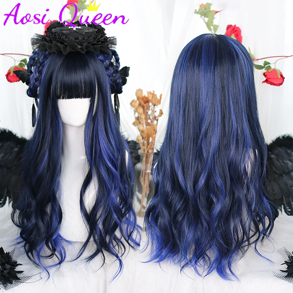 

AOSI Synthetic Long Curly Hair Lolita Wig With Bangs Role Playing Wig Women's Halloween Daily Wig