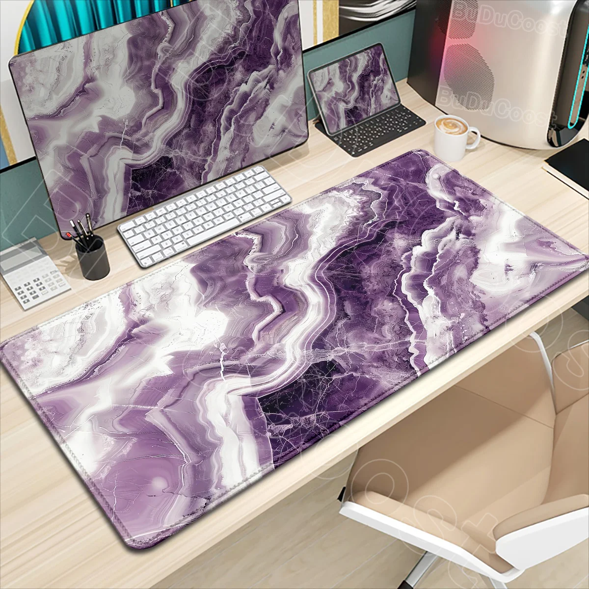 Nowa podkładka pod mysz z teksturą marmuru HD Premium Luxury Design Miękka gumowa duża podkładka na biurko do gier komputerowych z klawiaturą i myszką
