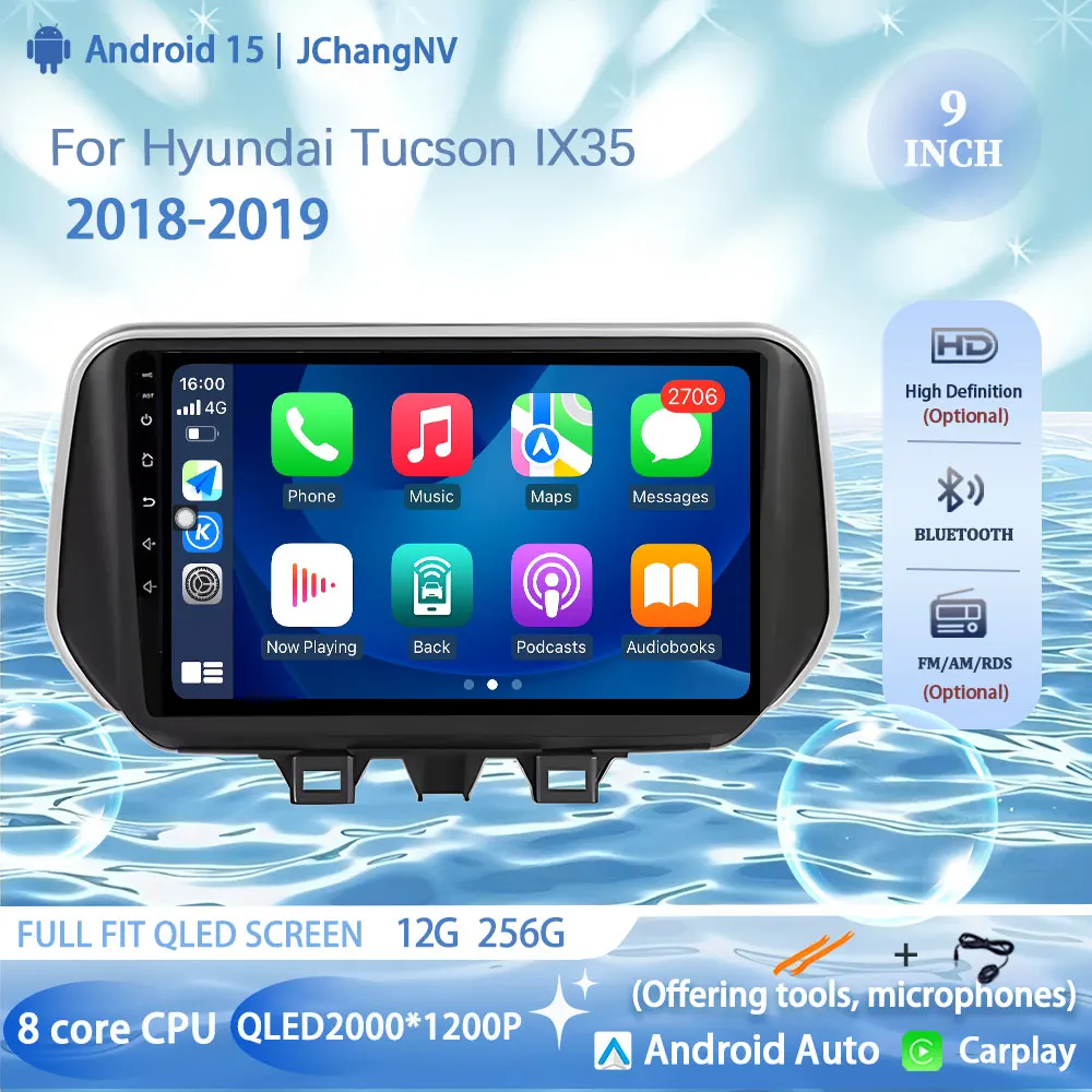 

Android 15 Car Radio 4G WIFI Carplay For Hyundai Tucson IX35 2018-2019 Car Multimedia Player GPS Navigation 4G WIFI DSP Carplay