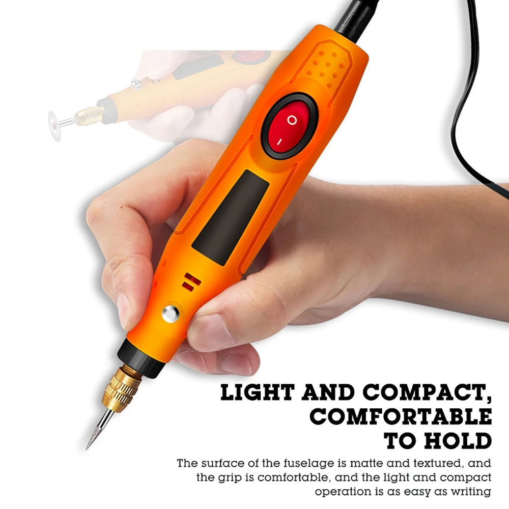 

220V 18W Household Electric Grinder Mini 13000rpm/min Handheld Grinder Electric Polishing Engraving Pen Orange