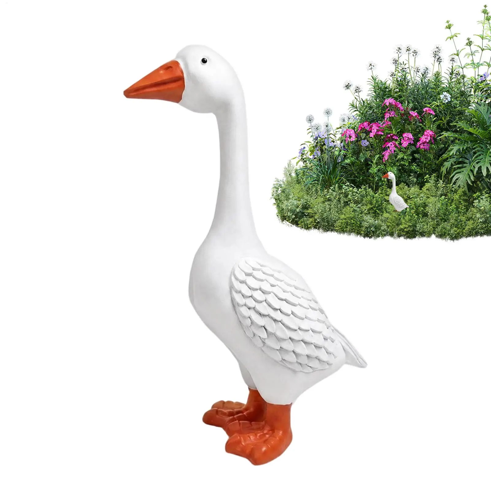 Porch Goose Resin Realistic Large Goose Statue Lawn Garden Goose Statue for Garden Yard Farmhouse Pathway Driveway