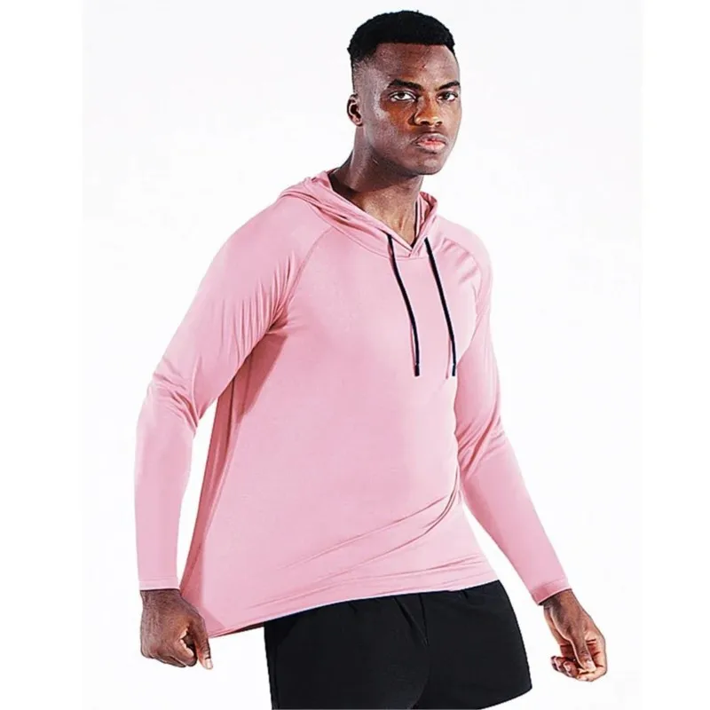 Men's Outdoor Running Fitness T-shirt Long Hoodies Quick Dry Sport Shirt Men Top Gym Trainning Exercise Coat Sweater Clothes 597