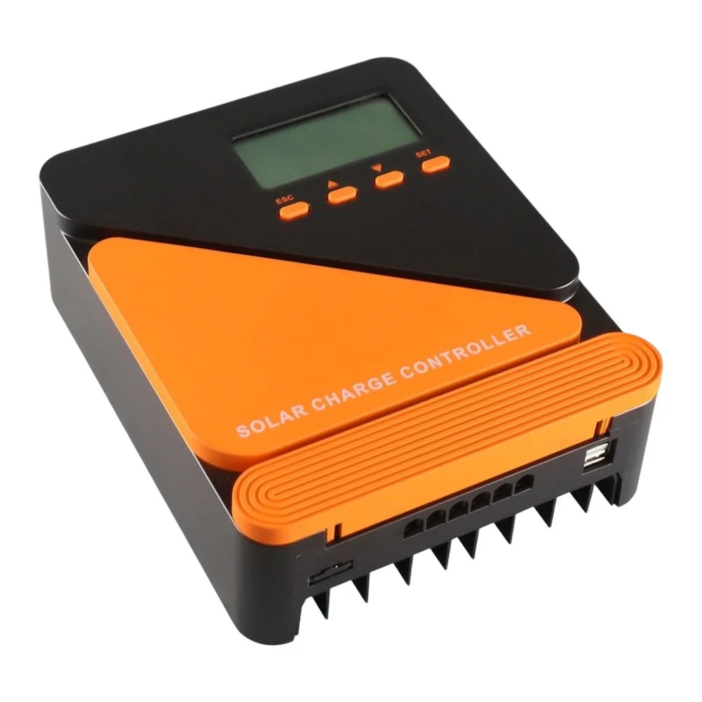 For MPPT For Solar Charge Controller for RVs Cabins and Off-Grid Installations with LCD Status Display and Dual 5V USB Charging