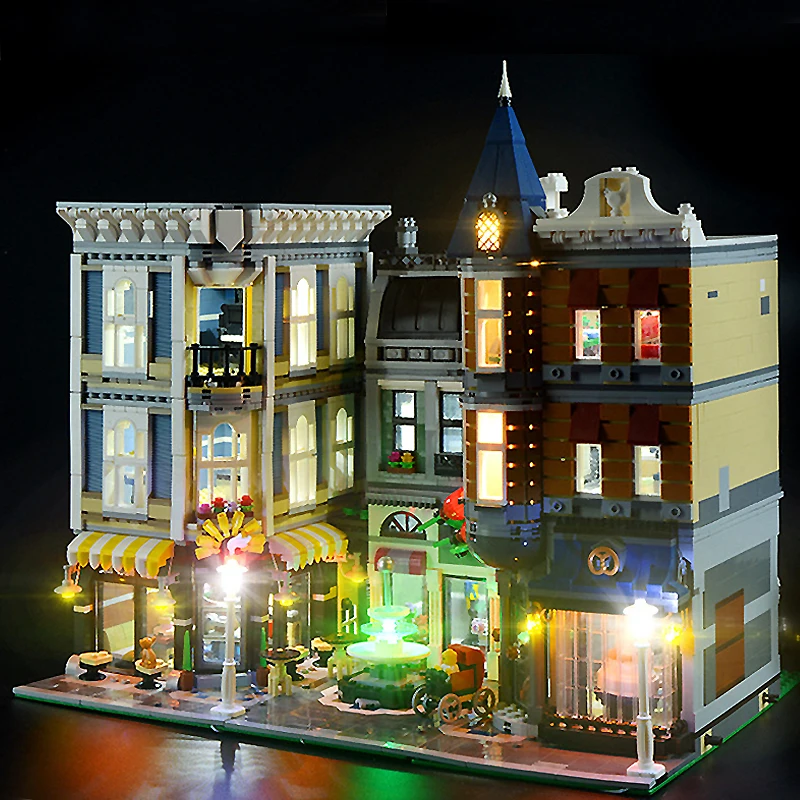 Diy LED Light Kit For LEGO 10255 Assembly Square (Only LED Light,Without Blocks Model )