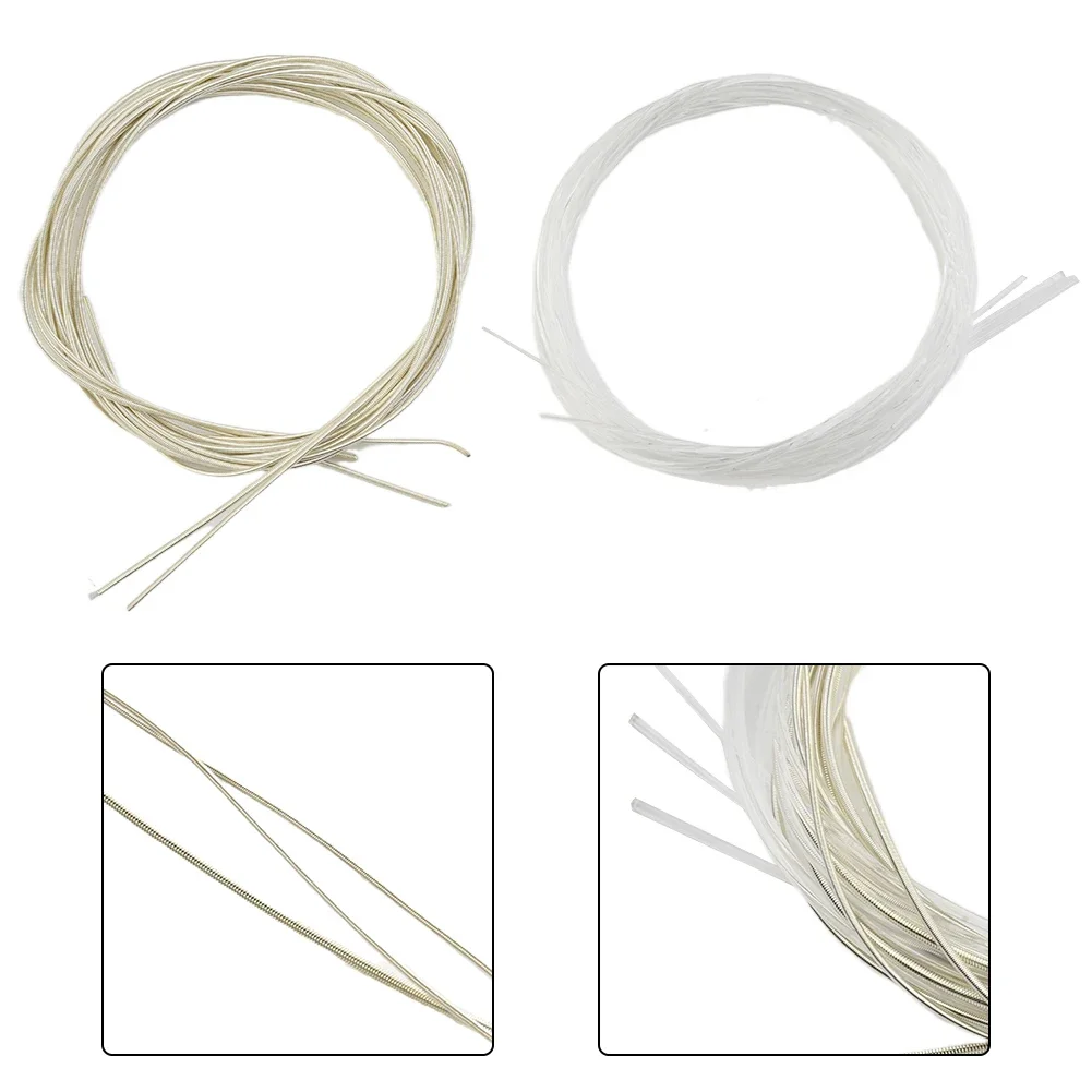 6 Pcs/Set Classical Guitar Strings Set Super Light Classic Guitar Clear Metal Nylon Guitar Strings Replacement Accessories Parts