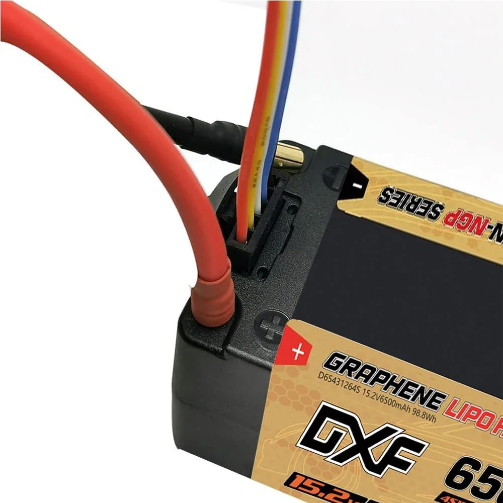 DXF Lipo Battery 6500mAh 4S 14.8V 15.2V Grade A LCG HV Battery Hardcase with XT90 EC5 Connector for RC Model Car Boat Truck