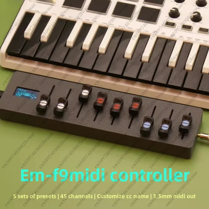 9 Fader MIDI Controller, Digital Host Mapping Synthesizer Control
