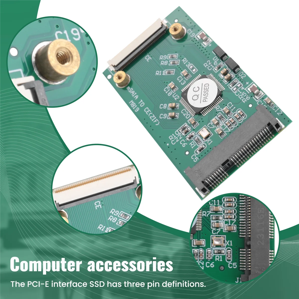 Mini SATA-SSDから40ピンへのコンバーターカード,1.8インチ,Zif,CE,iPod,iPad,東芝,日立Zif,ハードディスク