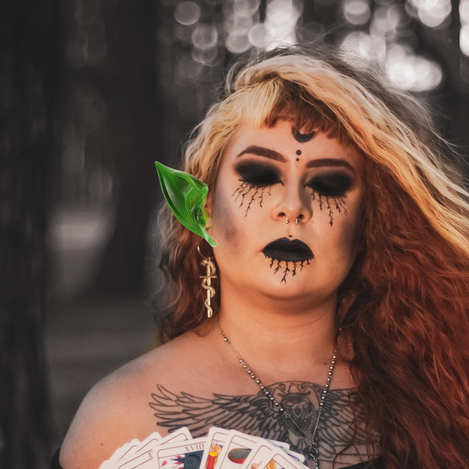 Fairy Elf Ears Blue Halloween Costume Props Masquerade Carnival Accessories Cosplay Party Decorations Holiday DIY