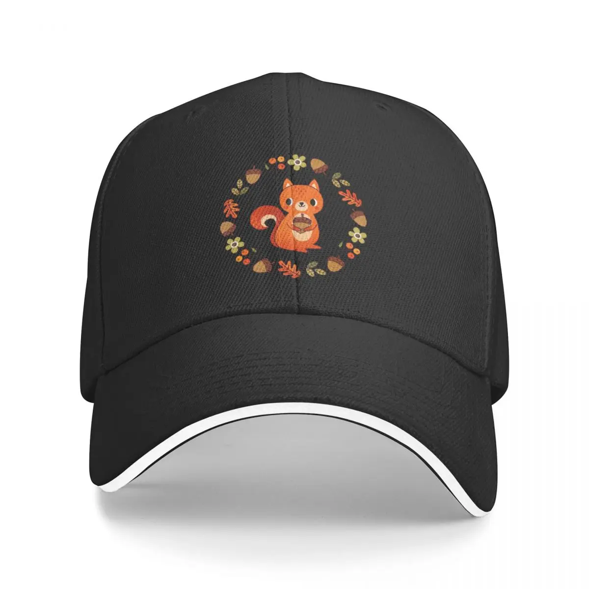 Cute Squirrel with Acorns and Berries Baseball Cap Brand Man cap Horse Hat Mountaineering Woman Hats Men's