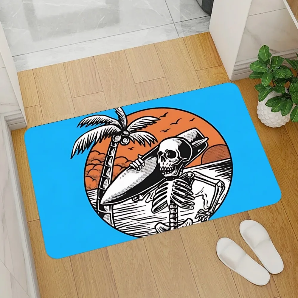 o-Mr Zogs Surfing Sex Wax Front Floor Mat Graphic Printed Flannel Doormats for Bathroom Kitchen Entrance Carpet Home Decor