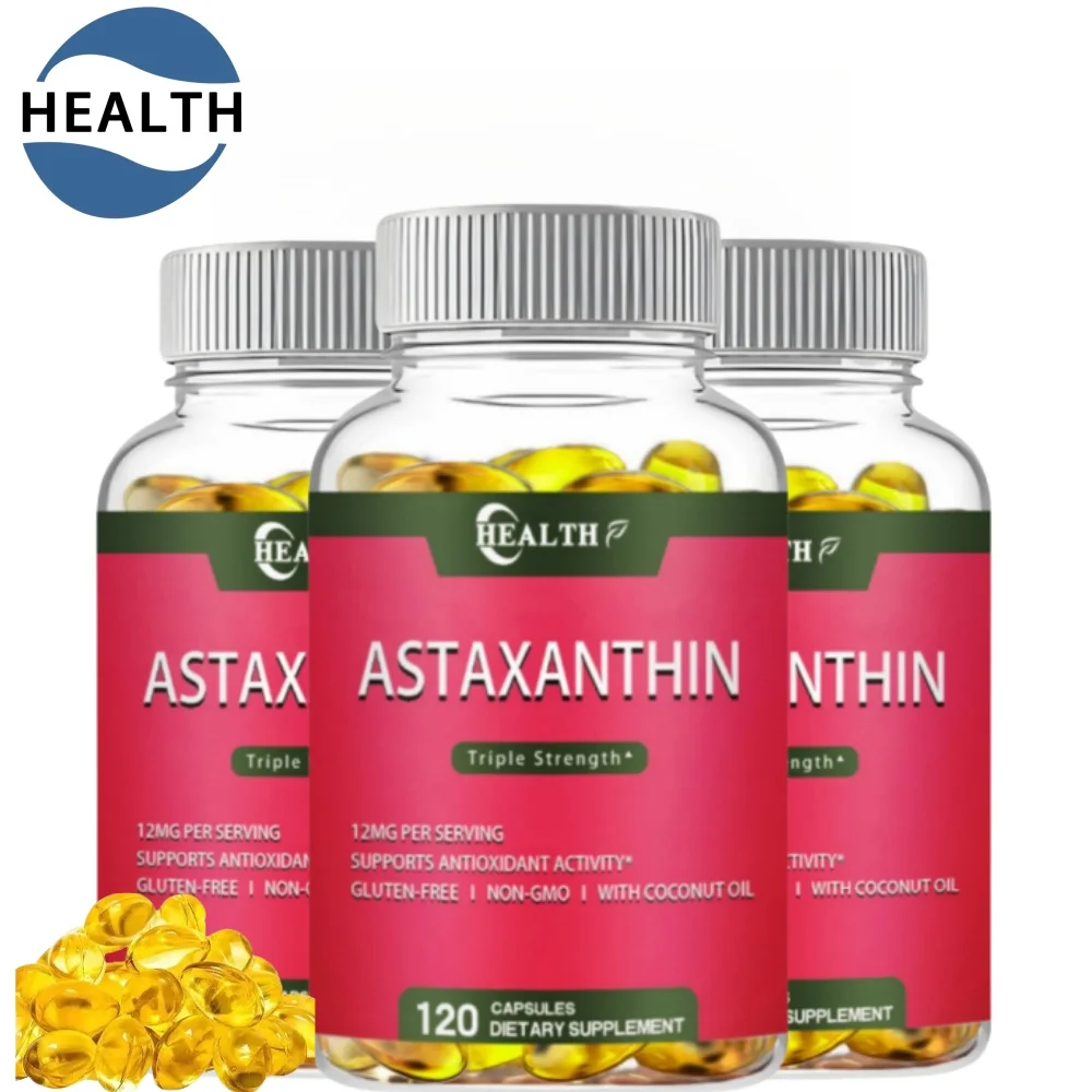 HEALTH Astaxanthin 12mg, 120 Soft Capsules, 4-month Supply | High Quality Astaxanthin Antioxidant Supplement