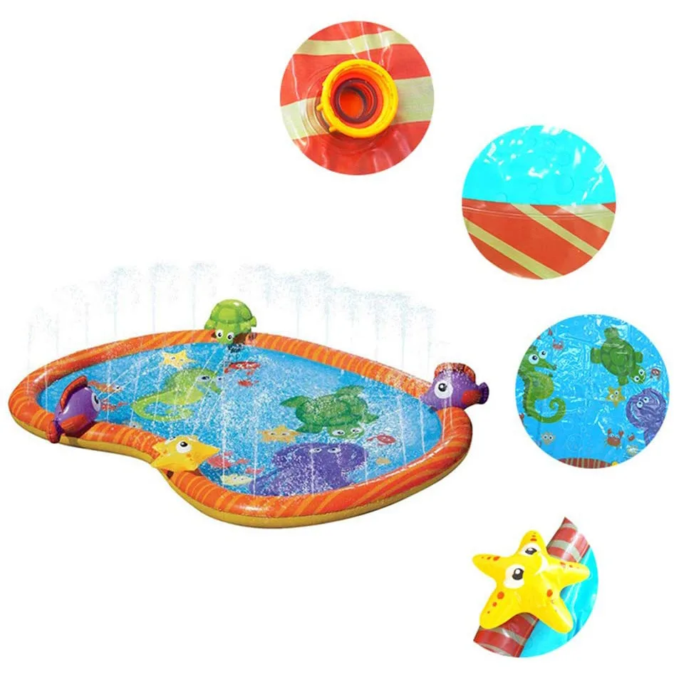 New Carton Printed Inflatable Slide Pool for Baby Chirlden Water Play Spray Pools Summer Outdoor Beach Swimming Pools