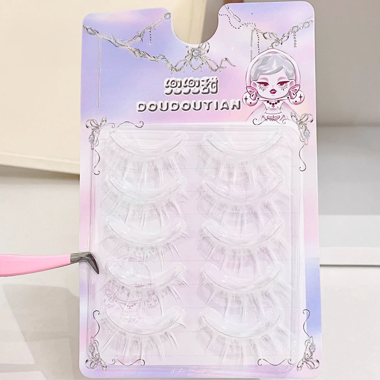 Cílios brancos tiras completas mangá natural cílios postiços diy tira fina chicote para mulheres halloween festa de natal maquiagens