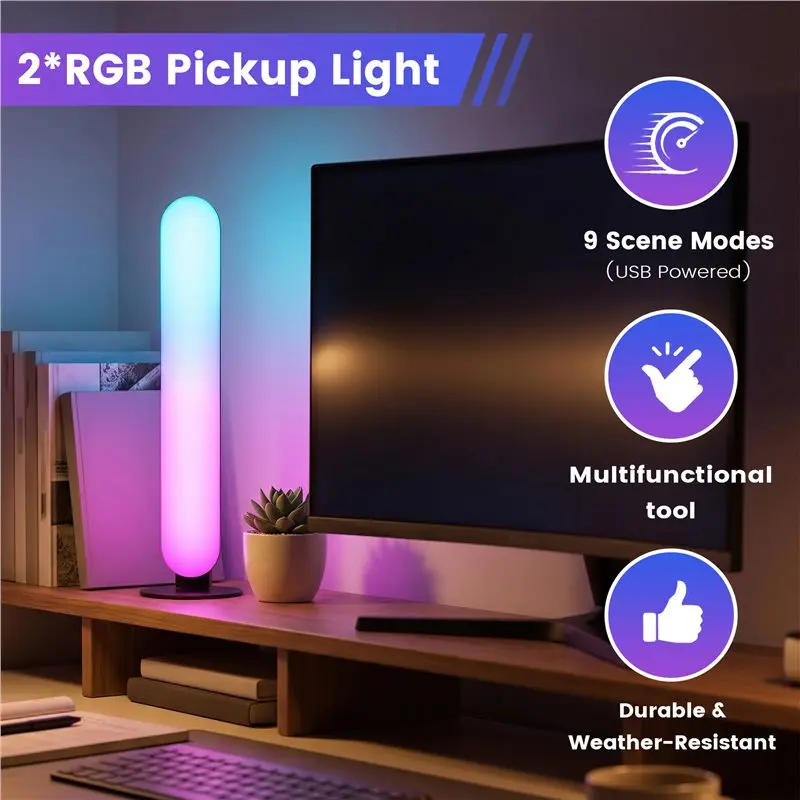yana50i-rgb-usb-ledライトバー。rgbピックアップライト、音楽連動ライト、アンビエントライト。テレビの装飾用。