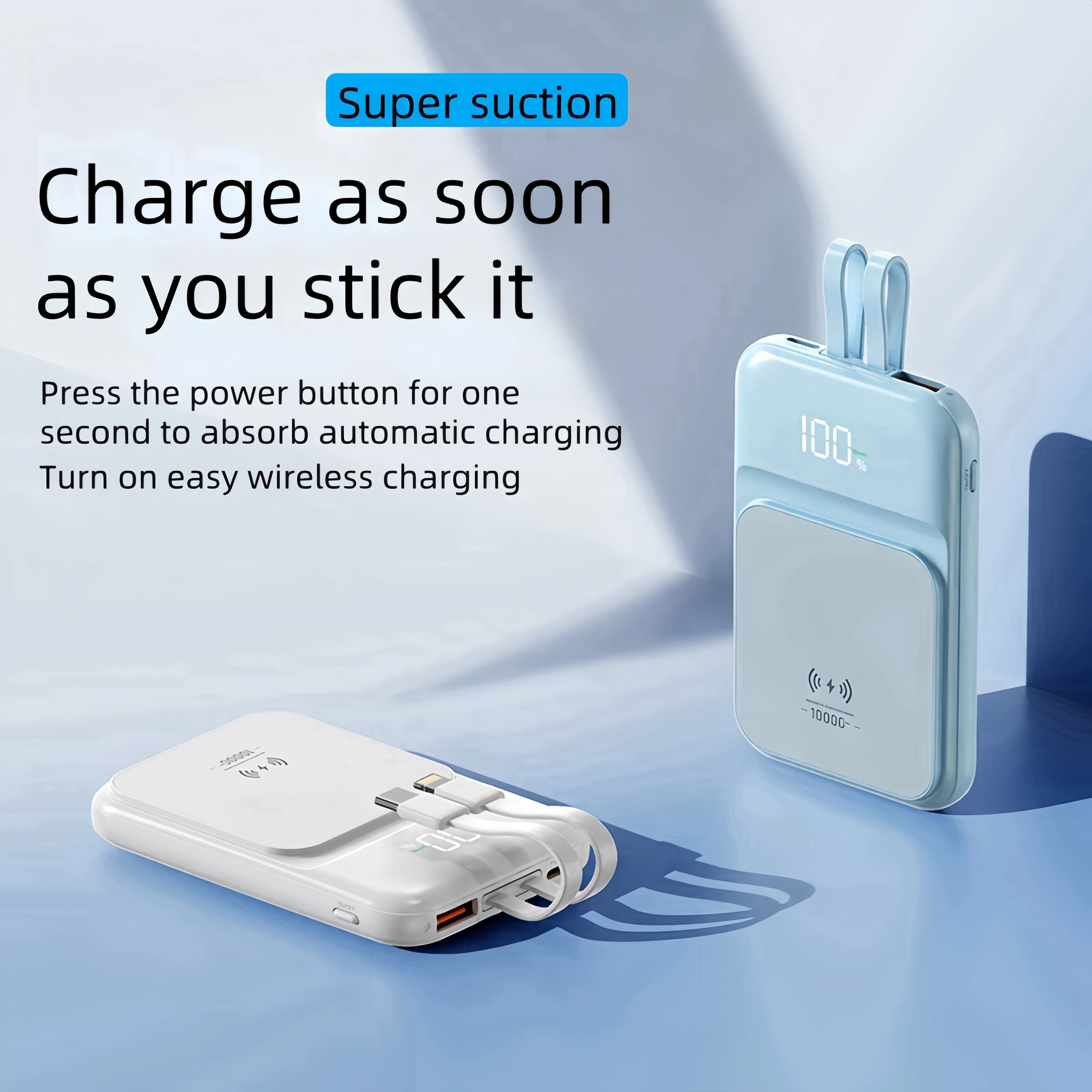 New for 2025 powerbank 10000mAH magnetic power bank Spare Portable Battery life stylish appearance wireless 15W fast charging