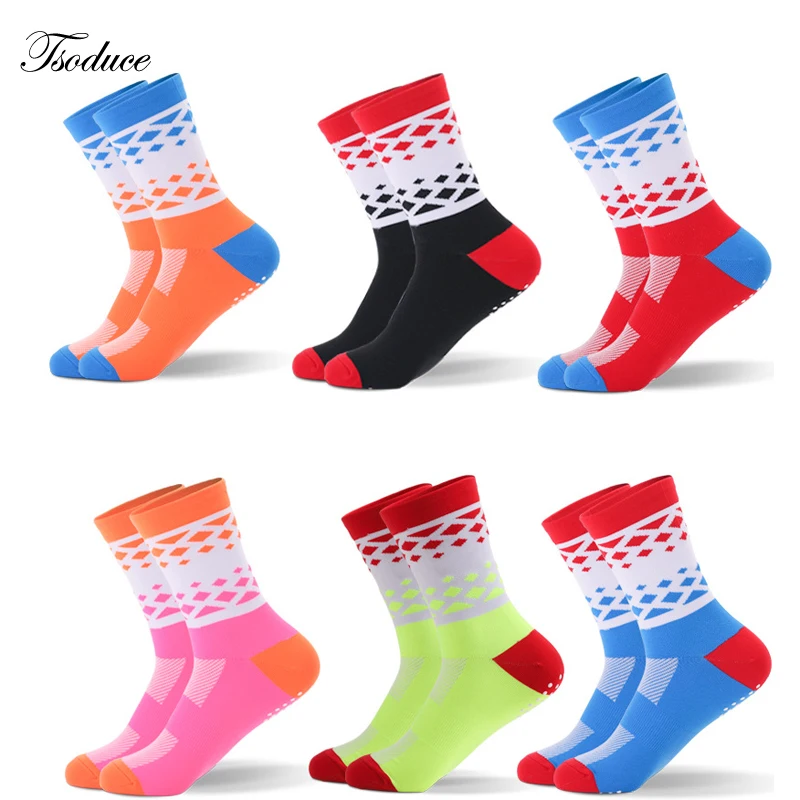 Calcetines de ciclismo para hombre y mujer, medias profesionales de tubo medio, antideslizantes, transpirables, resistentes al desgaste, para deportes al aire libre