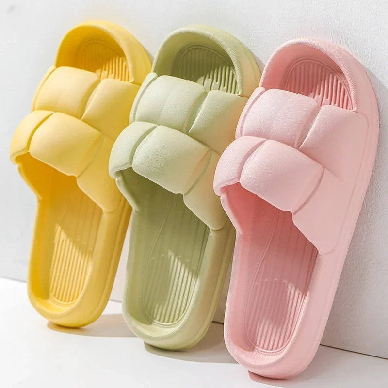 Summer Soft Shoes Cloud Slippers Indoor Mute Bathroom Anti-slip Slippers Eva Beach Flip Flops Men's Women's Casual Sandals