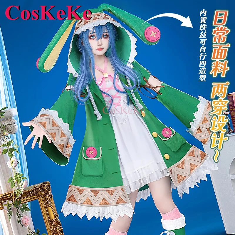 Coskee-Himiko Yoshino Anime Uniforme Verde, DATA A LIVE Costume, Doce vestido lindo, Festa de atividades, Roupas de RPG