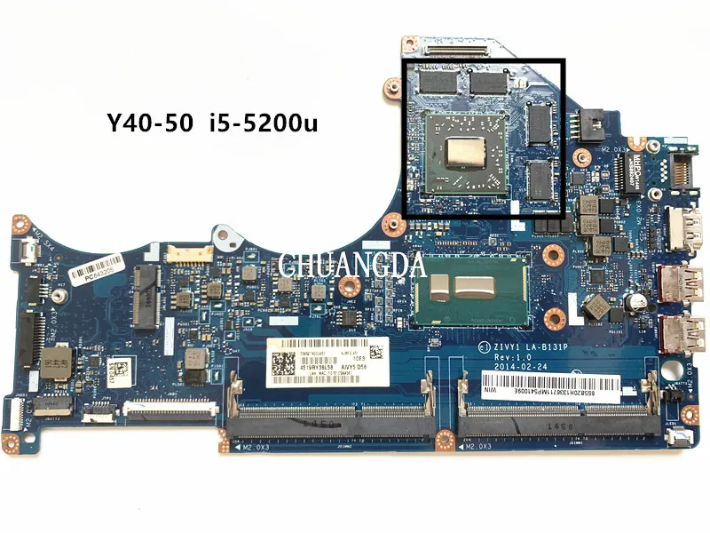 

For Lenovo Y40-80 Laptop Motherboard With SR23Y i5-5200u R9 M275/2G GPU ZIVY1 LA-B131P DDR3L 5B20H13365 MB 100% Tested