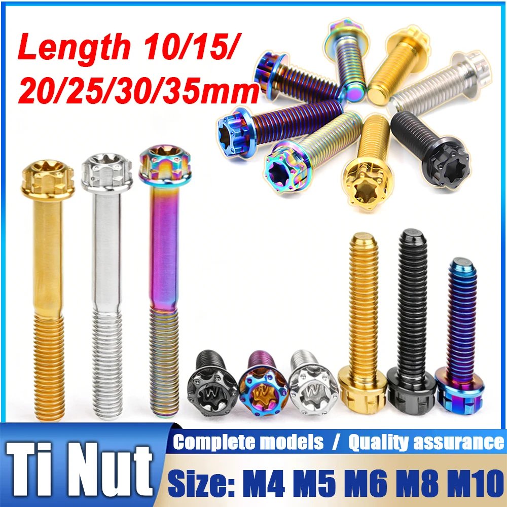 

1pcs Titanium Ti Screw M4 M5 M6 M8 M10 Length 10/15/20/25/30/35mm Torx Flange Head Motorcycle Modification Screw